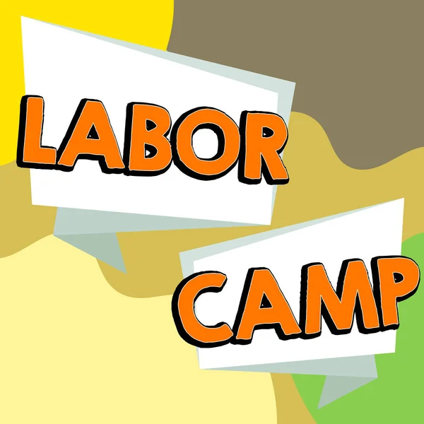Εννοιολογική Απεικόνιση Labor Camp Επιχειρηματική Ιδέα Μια Ποινική Αποικία Όπου — Φωτογραφία Αρχείου