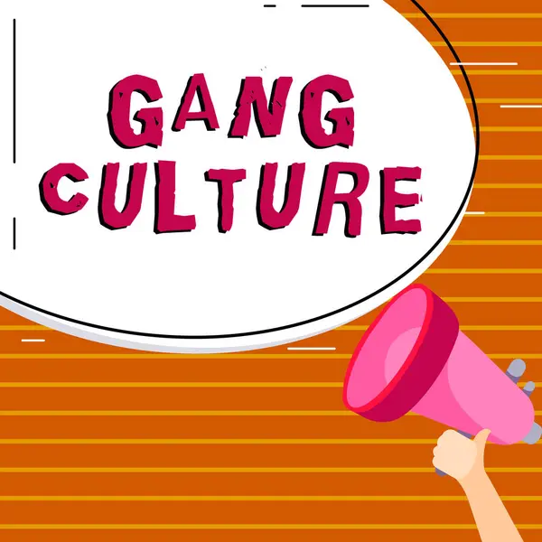 Text Sign Showing Gang Culture Business Approach Particular Organization Criminals — ストック写真