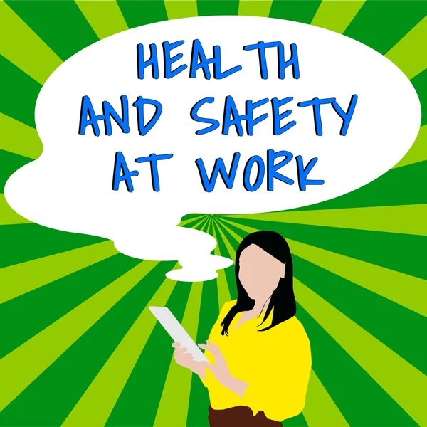Text Showing Inspiration Health Safety Work Business Showcase Secure Procedures — Fotografia de Stock