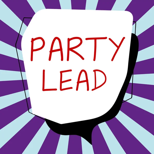 Writing displaying text Party Lead, Word for acts as the official representative of their political party