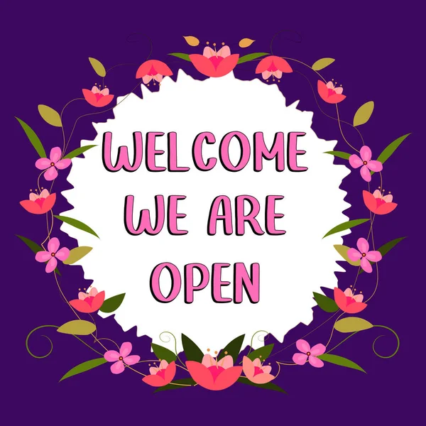 Text Caption Presenting Welcome Open Business Showcase Greeting Making Part — Stockfoto