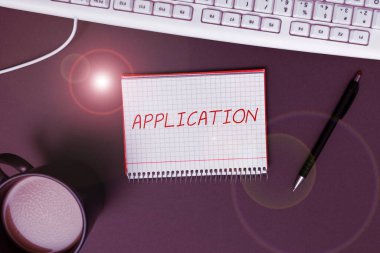 Conceptual display Application, Business showcase an order for something formal and usually written form