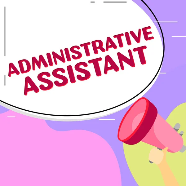 Znak Pisma Ręcznego Asystent Administracyjny Word Administration Support Specjalistyczne Zadania — Zdjęcie stockowe