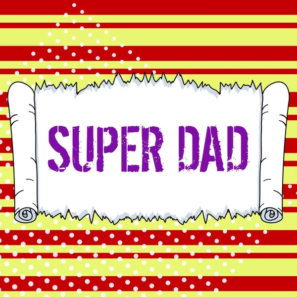 Título Conceptual Super Dad Word Children Ídolo Superhéroe Una Inspiración — Foto de Stock