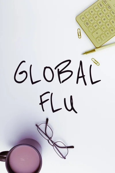 Handwriting Text Global Flu Business Showcase Common Communicable Illness Spreading — Stock Photo, Image