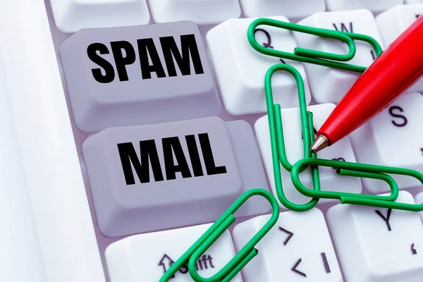 Conceptual caption Spam Mail, Business approach Intrusive advertising Inappropriate messages sent on the Internet
