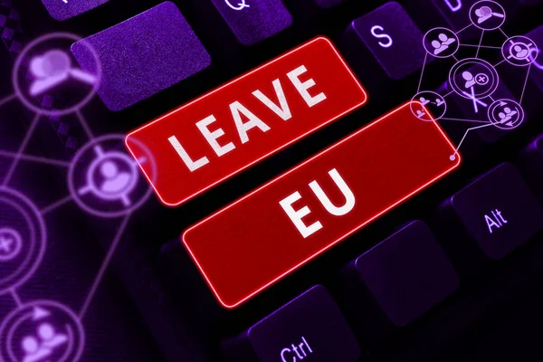 Writing Displaying Text Leave Word Act Person Leave Country Belongs — Stock Photo, Image