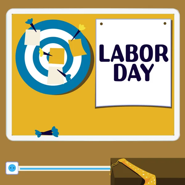 Text caption presenting Labor Day, Business idea an annual holiday to celebrate the achievements of workers