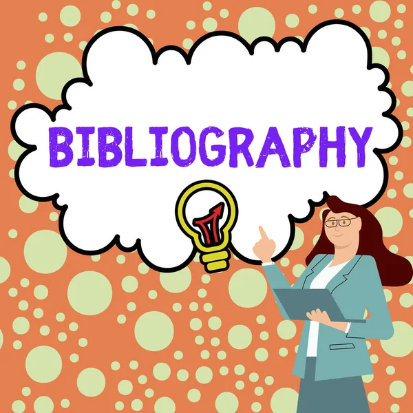 Conceptual Display Bibliography Business Showcase List Writings Relating Particular Subject —  Fotos de Stock