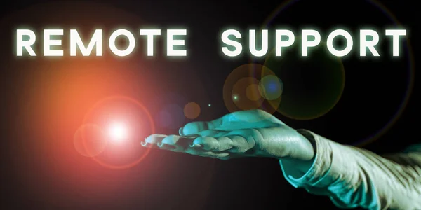 Inspiration Showing Sign Remote Support Business Concept Help End Users — Φωτογραφία Αρχείου