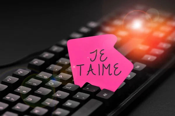 Εννοιολογική Λεζάντα Taime Επιχειρηματική Ιδέα Εκφράζοντας Αγαπώ Λέξεις Στα Γαλλικά — Φωτογραφία Αρχείου