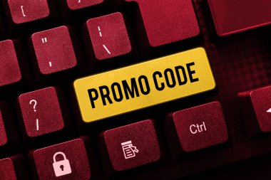 Promo Kodu işareti gösteren ilham kaynağı, bazı ürünlerde iyi indirim sağlayan sayısal rakamlar için kelime