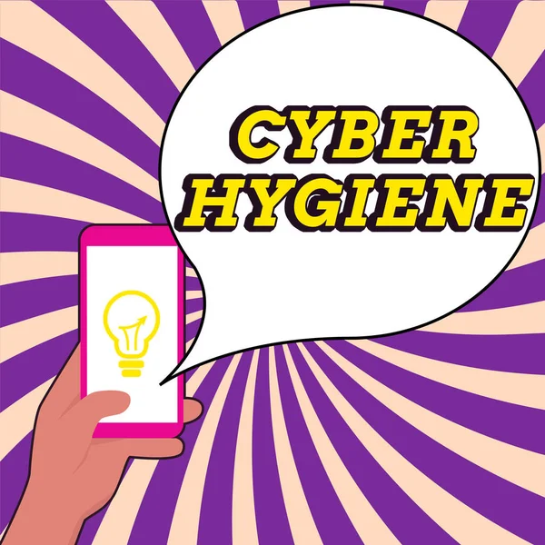 Konzeptionelle Anzeige Cyber Hygiene Word Für Schritte Die Computerbenutzer Unternehmen — Stockfoto