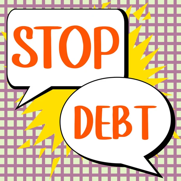 Text Caption Presenting Stop Debt Business Idea Does Owning Any — Foto Stock