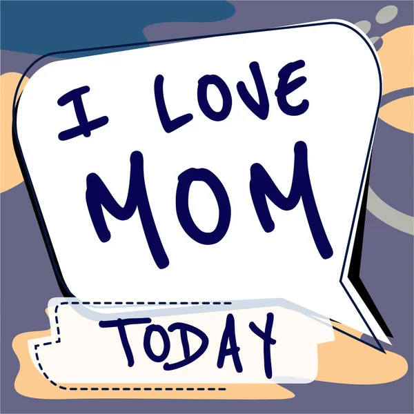 Text caption presenting I Love Mom, Business showcase Good feelings about my mother Affection loving happiness
