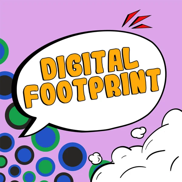 Text Sign Showing Digital Footprint Business Showcase Uses Digital Technology — Stockfoto