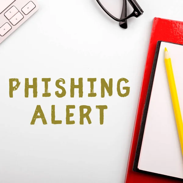 Hand Writing Sign Phishing Alert Concept Meaning Aware Fraudulent Attempt — Foto de Stock
