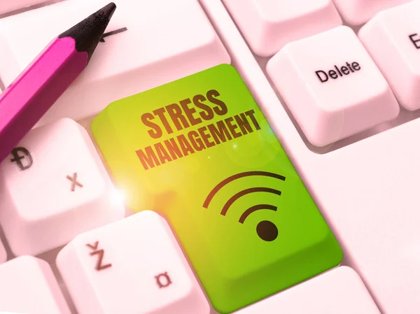 Text sign showing Stress Management, Word Written on learning ways of behaving and thinking that reduce stress