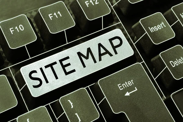 Conceptual caption Site Map, Word Written on designed to help both users and search engines navigate the site