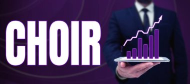 İşaret korosu, iş konsepti gibi ilham veren bir grup şarkı söylemek için bir araya geldi.