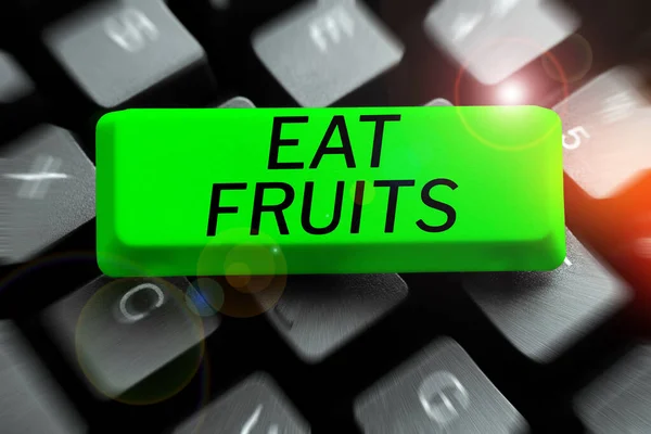 Writing Displaying Text Eat Fruits Business Showcase Consume Any Product — Stock Photo, Image