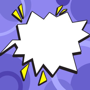 Comic Blank Speech Bubble Copy Space. Empty Template Explosion Framework