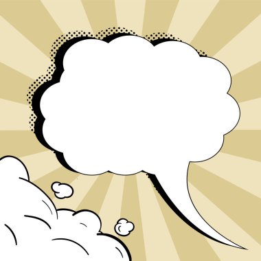 Comic Blank Speech Bubble Copy Space. Empty Template Explosion Framework