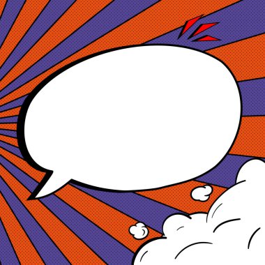 Comic Blank Speech Bubble Copy Space. Empty Template Explosion Framework