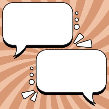 Comic Blank Speech Bubble Copy Space. Empty Template Explosion Framework