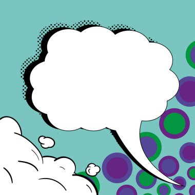 Comic Blank Speech Bubble Copy Space. Empty Template Explosion Framework