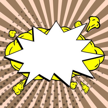 Blank Speech Bubble With Copy Space Over Color Background Design.