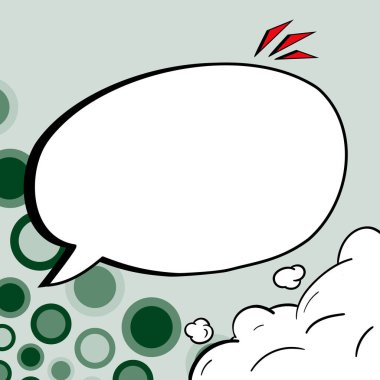 Comic Blank Speech Bubble Copy Space. Empty Template Explosion Framework