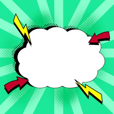 Comic Speech Bubble With Copy Space. Empty Template In Explosion Framework