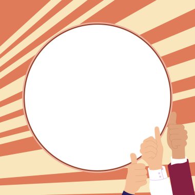 Big finger raised up pointing to whiteboard with important information.