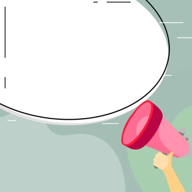 Megaphone In Hand With Dialog Balloon Showing Important Messages.