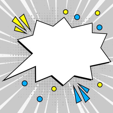 Comic Speech Bubble With Copy Space. Empty Template In Explosion Framework