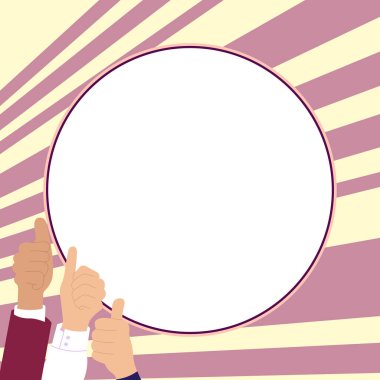 Big finger raised up pointing to whiteboard with important information.