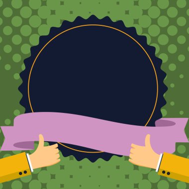 Big finger raised up pointing to whiteboard with important information.