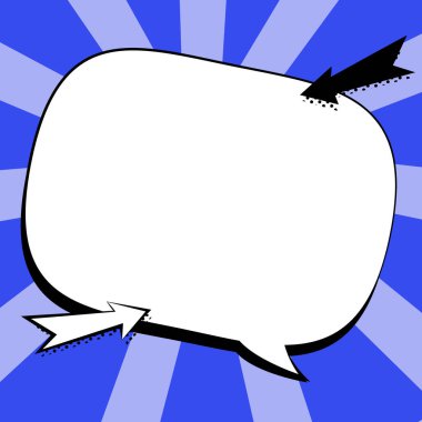 Comic Speech Bubble With Copy Space And Doodles. Empty Explosion Template