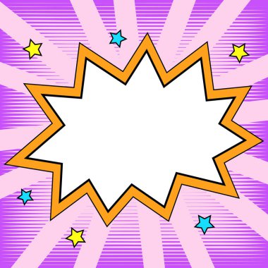 Comic Speech Bubble With Copy Space. Empty Template In Explosion Framework