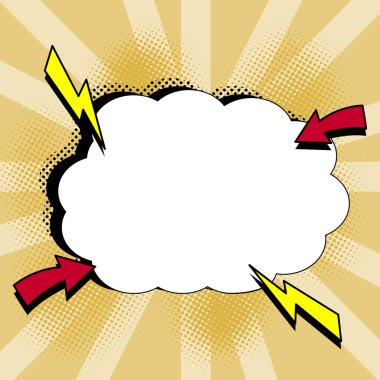 Comic Speech Bubble With Copy Space. Empty Template In Explosion Framework