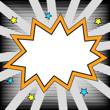 Comic Speech Bubble With Copy Space. Empty Template In Explosion Framework