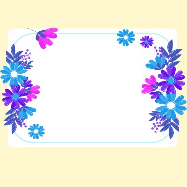 Framework For Writing Ringed With Daisies, Hearts And Tree Leaves.