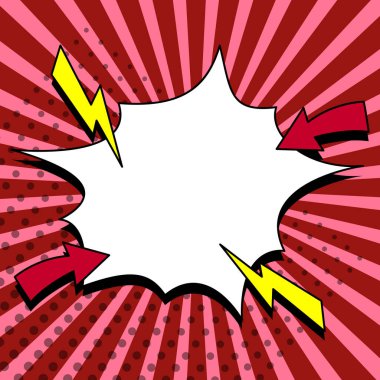 Blank Speech Bubble With Copy Space Over Color Background Design.