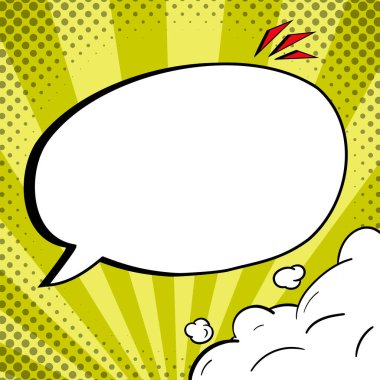 Comic Blank Speech Bubble Copy Space. Empty Template Explosion Framework