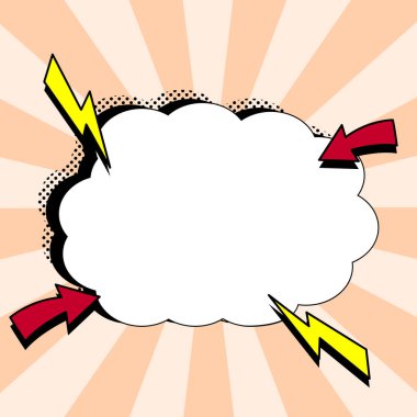 Comic Speech Bubble With Copy Space. Empty Template In Explosion Framework