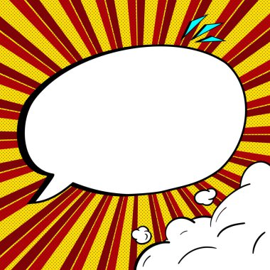 Comic Speech Bubble With Copy Space. Empty Template In Explosion Framework