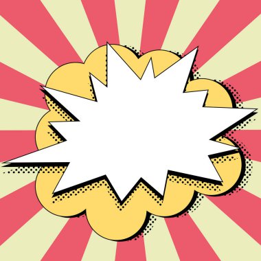 Comic Speech Bubble With Copy Space. Empty Template In Explosion Framework
