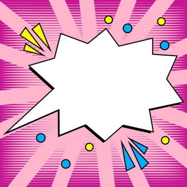 Comic Speech Bubble With Copy Space. Empty Template In Explosion Framework
