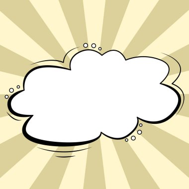 Blank Speech Bubble With Copy Space Over Color Background Design.